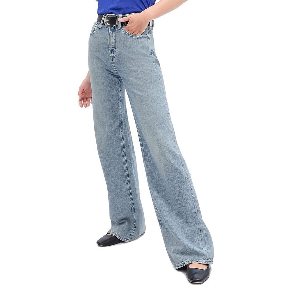 GAP High Rise Wide Leg Light Medium Wash Jeans